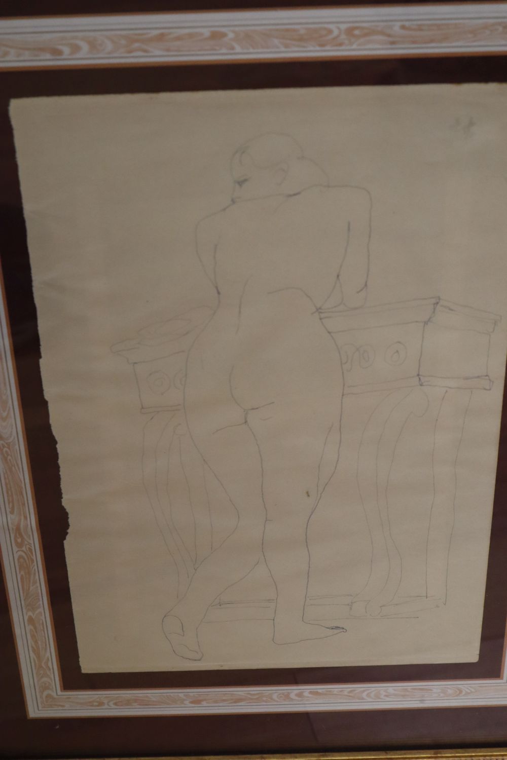 Lam Dong (b.1928), two pen and ink drawings, Nude studies, 31 x 20cm